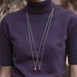 Pepelù - Long moon necklace with leaves