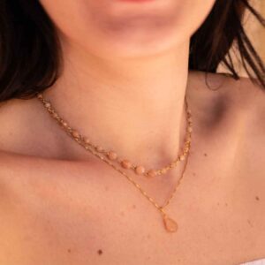 Collana london doppia midi con pietra di luna